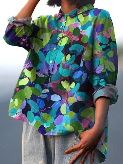 Grace | Summer Forest Art Printed Women's Casual Shirt