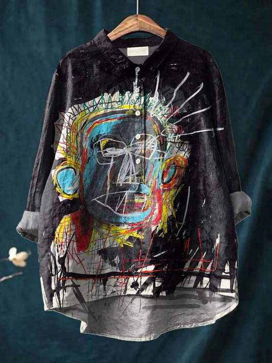 Matilda | Vintage Abstract Figure Painting Art Print Casual Shirt