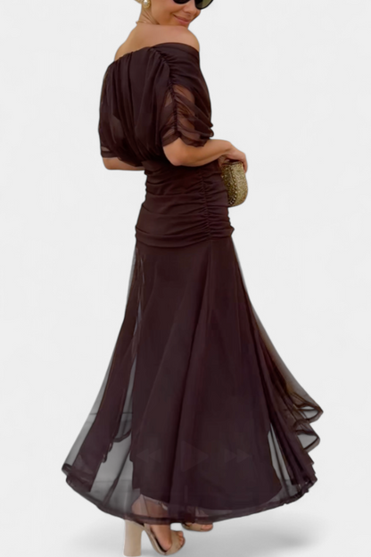Florendra | Long Floral V Neck Dress